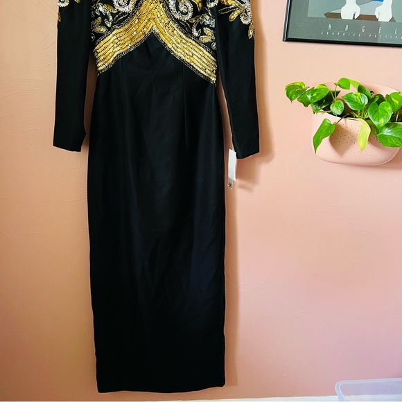 BNWT sequin and beaded vintage gown with open back 80s 1980s - Picture 6 of 6